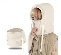 crazy bean Gorro Invierno Niños Niñas Pasamontañas Térmicos de Invierno Sombrero de Bebé con Cordón Ajustable Gorro Multifunción Bufanda Calentador de Cuello para Bebé 3-8 Años Beige