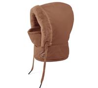 crazy bean Gorro Invierno Niños Niñas Pasamontañas Térmicos de Invierno Sombrero de Bebé con Cordón Ajustable Gorro Multifunción Bufanda Calentador de Cuello para Bebé 3-8 Años Café