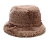 crazy bean Sombrero de Pescador de Felpa Piel Sintética Encantador Gorro Suave y Esponjoso Manténgase Abrigado en Invierno Sombreros de Pesca para Mujeres y Parejas, Caqui