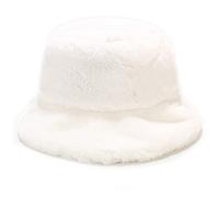 crazy bean Sombrero de Pescador de Felpa Piel Sintética Encantador Gorro Suave y Esponjoso Manténgase Abrigado en Invierno Sombreros de Pesca para Mujeres y Parejas, Blanco