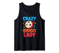 Crazy Bingo Lady Funny Bingo Player Mujeres Mamá Abuela Camiseta sin Mangas