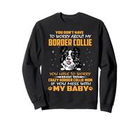 Crazy Border Collie Mom Funny Dog Mom Puppy Lover Sudadera