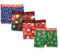 Crazy Boxer PK1778-S Talla S: Set Boxer 4-microfibra-92% poliéster 8% Elastano, Pack 4pcs PK1778, Hombre