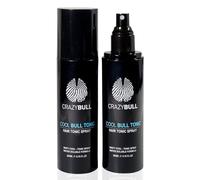Crazy Bull Hair Tonic for Men - Cooling Hair Growth Spray with Castor Oil & Menthol - Hydrating Anti Frizz Heat Protection Spray for Oily & Dry Scalp - Cool Bull Ingrown Hair Treatment - Minty Scent