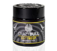CRAZY BULL Matte Me Up 100ml - Pasta Texturizadora para Cabello de Fijación Media, Sin Alcohol ni Aceite, Estilo Definido Todo el Día, Cera Mate para Cabello Seco o Húmedo