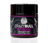 CRAZY BULL Play Hard 100ml - Pasta Texturizadora Mate de Fijación Fuerte para Cabello, Definición y Volumen Duraderos, Ideal para Todo Tipo de Cabello, Sin Aceite ni Alcohol