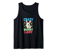 Crazy Bunny Lady Mujeres Niñas Mamá Divertido Conejo Amante Camiseta sin Mangas