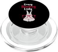 Crazy Bunny Lady Mujeres Niñas Mamá Divertido Conejo Amante PopSockets PopGrip para MagSafe