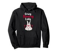 Crazy Bunny Lady Mujeres Niñas Mamá Divertido Conejo Amante Sudadera con Capucha