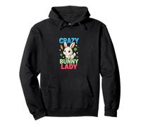Crazy Bunny Lady Mujeres Niñas Mamá Divertido Conejo Amante Sudadera con Capucha