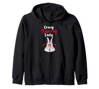 Crazy Bunny Lady Mujeres Niñas Mamá Divertido Conejo Amante Sudadera con Capucha