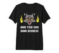 Crazy Cat Lady Dice Que cuida tu Propio Maldito Negocio Camiseta Premium