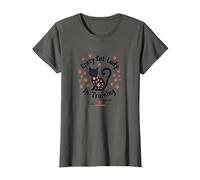 Crazy Cat Lady En Formación Miau Camiseta, Mujer, Asfalto, XXL