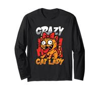 Crazy Cat Lady Mujer Amante de los Gatos Manga Larga