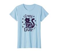 Crazy Cat Lover: Regalo Divertido para entusiastas felinos Camiseta, Mujer, Azul Bebé, XXL