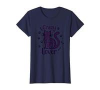 Crazy Cat Lover: Regalo Divertido para entusiastas felinos Camiseta, Mujer, Azul Marino, 3XL