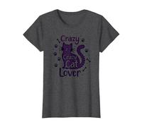 Crazy Cat Lover: Regalo Divertido para entusiastas felinos Camiseta, Mujer, Jaspeado Oscuro, M
