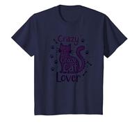 Crazy Cat Lover: Regalo Divertido para entusiastas felinos Camiseta, Niños, Azul Marino, 2 años