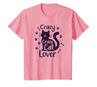 Crazy Cat Lover: Regalo Divertido para entusiastas felinos Camiseta, Niños, Rosado, 4 años