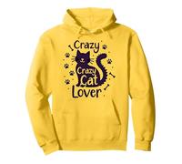 Crazy Cat Lover: Regalo Divertido para entusiastas felinos Sudadera con Capucha, Unisex para Adultos, Limón, M