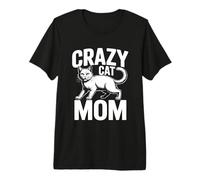 Crazy Cat Mom Camiseta Premium