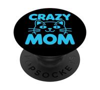 Crazy Cat Mom PopSockets PopGrip Adhesivo