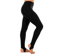 Crazy Chick® Leggings de estribo para niños, niñas, deportes, escuela, baile, ballet o gimnasia, mallas de entrenamiento, Negro, 11-13 años