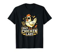 Crazy Chicken Lady Cool Chicken Gafas de Sol Retro Camiseta