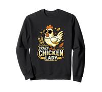 Crazy Chicken Lady Cool Chicken Gafas de Sol Retro Sudadera