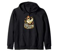 Crazy Chicken Lady Cool Chicken Gafas de Sol Retro Sudadera con Capucha