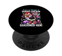 Crazy Chicken Lady No es una gallina sazonada de Pascua con Pollo de Primavera PopSockets PopGrip Adhesivo