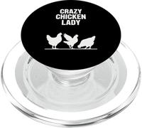 Crazy Chicken Lady Silhouette Funny Farm Diseño Gráfico PopSockets PopGrip para MagSafe