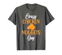 Crazy Chicken Nuggets Guy Nuggets de Pollo Camiseta, Hombre, Asfalto, L