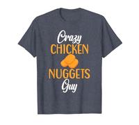 Crazy Chicken Nuggets Guy Nuggets de Pollo Camiseta, Hombre, Azul Jaspeado, M