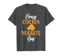 Crazy Chicken Nuggets Guy Nuggets de Pollo Camiseta, Hombre, Jaspeado Oscuro, XXL