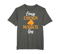 Crazy Chicken Nuggets Guy Nuggets de Pollo Camiseta, Hombre Tallas Grandes, Asfalto, 4X Alto