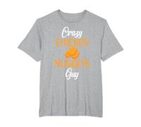 Crazy Chicken Nuggets Guy Nuggets de Pollo Camiseta, Hombre Tallas Grandes, Gris Jaspeado, 4X Alto