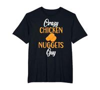 Crazy Chicken Nuggets Guy Nuggets de Pollo Camiseta, Hombre Tallas Grandes, Negro, 5X Alto