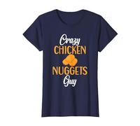 Crazy Chicken Nuggets Guy Nuggets de Pollo Camiseta, Mujer, Azul Marino, XL