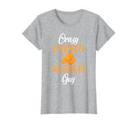 Crazy Chicken Nuggets Guy Nuggets de Pollo Camiseta, Mujer, Gris Jaspeado, M