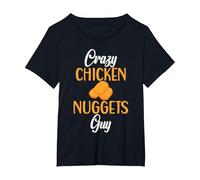 Crazy Chicken Nuggets Guy Nuggets de Pollo Camiseta, Mujer Tallas Grandes, Negro, 6XL Grande