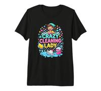 Crazy Cleaning Lady Funny Housekeeper Conserje Camiseta Premium