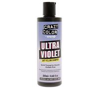 CRAZY COLOR SHAMPOO ULTRAVIOLET NO YELLOW 250ML | Fórmula vegana nutritiva de aceite y acondicionador azul pastel altamente pigmentado, sin lejía ni amoníaco