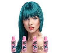 Crazy Color Tinte Semi-Permanente Pack de 4 x 100ml - Peacock Blue/Azul Pavo Real