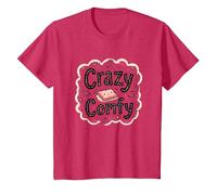 Crazy Comfy Freak in The Sheets Humor Acogedor a la Hora de acostarse Camiseta, Niños, Rojo Jaspeado, 8 años