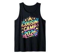 Crazy Cousin Camp 2026 Reunion Squad Crew Cruise Familia Camiseta sin Mangas