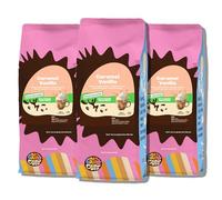 Crazy Cups 3 x café molido descafeinado sabor vainilla caramelo en bolsas de 10 onzas para preparar café caliente o descafeinado saborizado