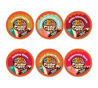 Crazy Cups Paquete variado de cápsulas de café navideñas, muestra de café festivo de una sola porción con sabores surtidos para máquinas Keurig K Cup, 30 unidades, gran regalo de café festivo