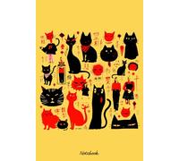 Crazy cute funny cats in japan style manga anime ink drawing Notebook: 6x9 120 Pages, Ruled Notebook, Journal, Daily Diary, Organizer, Planner