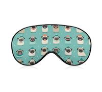 Crazy Cute Pug Dogs - Antifaz para dormir con los ojos vendados, antifaz suave para los ojos, bloquea la luz